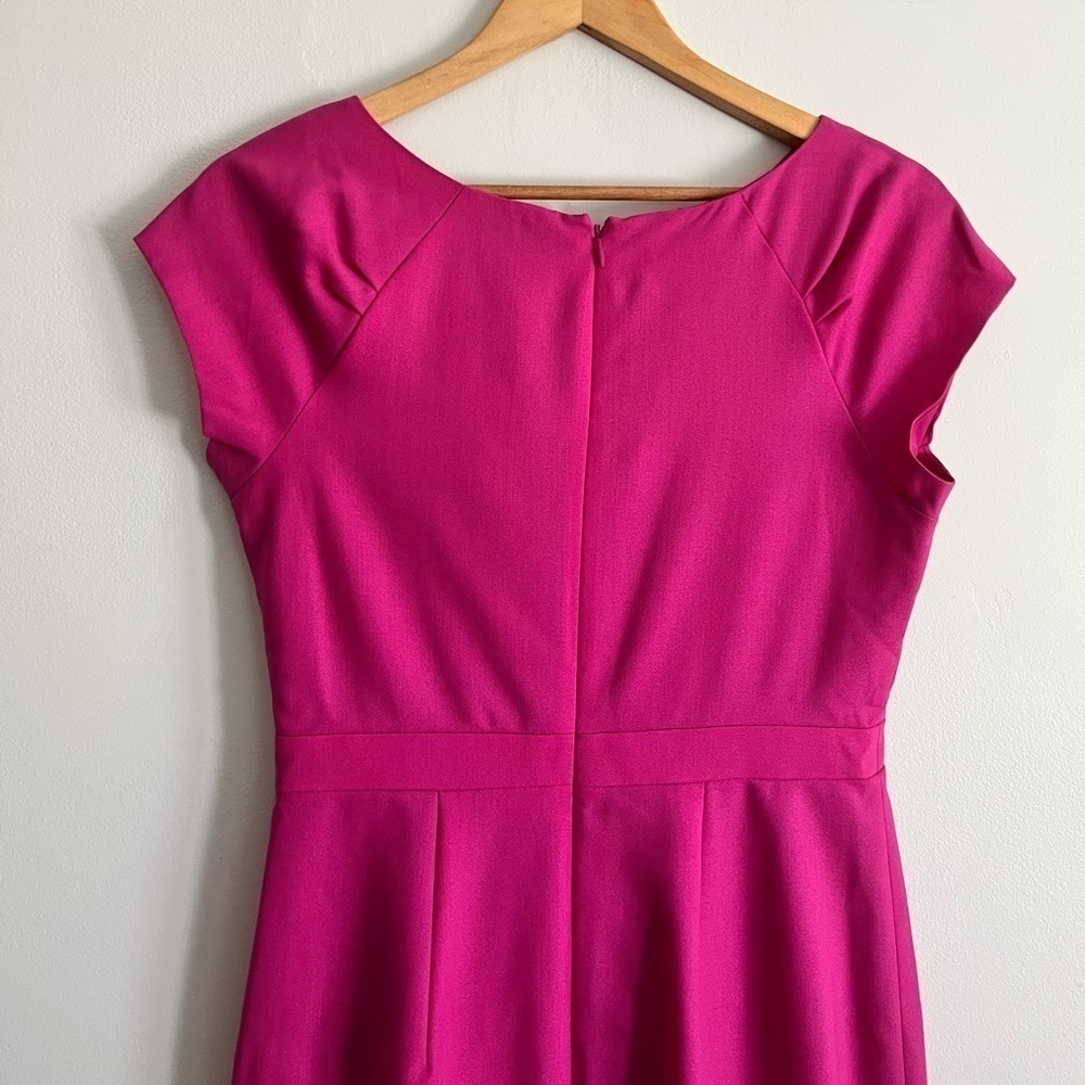 J.Crew Pink Origami Gathering Detail Wool Crepe Dress - Picture 7 of 9